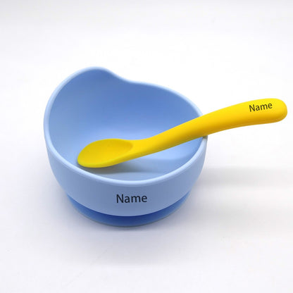 Silicone Tableware Set Waterproof and Easy to Clean Free Name Engraving Creative Gifts Customized for Babies