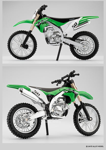 1:12 Kawasaki KX450 Motorcycle Car Toy Model Alloy Diecast Wheel Steering Miniature Mountain Off-road Motorcycles Boys Xmas Gift