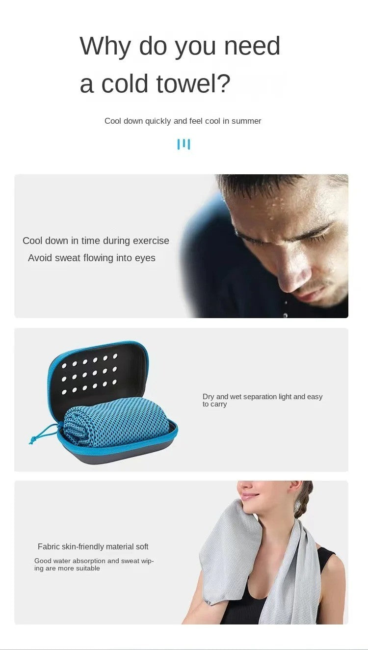 Quick-drying Sports Cooling Towel Set Polyester Sweat Absorbent Towel Suitable for Yoga, Golf, Swimming, Fitness, Camping