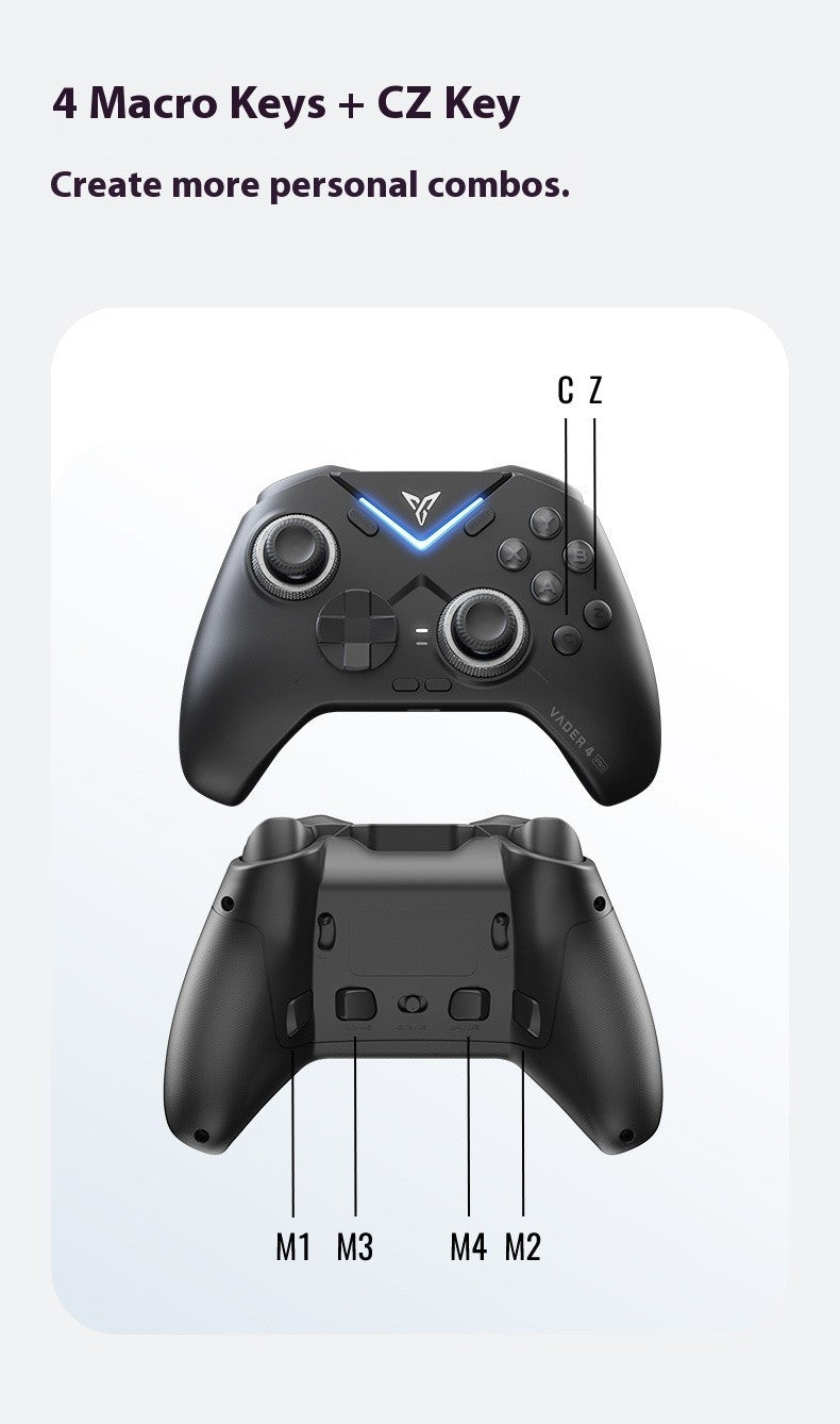 Flydigi Vader4 PRO Wireless Gaming Controller 1000Hz Force Switch Trigger RGB Real Vibration Elite APEX 4 Gamepad for PC Switch2