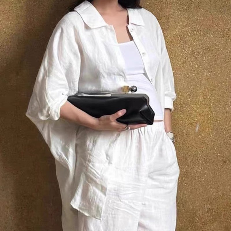 Fashion Long Clutch Bag for Women Luxury Designer Kiss Clip Handbags Luxury Pu Leather Underarm Shoulder Bags Trend Party Purses