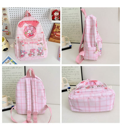 Mochilas Hello Kitty Kuromi Cinnamoroll com estampa de desenho animado fofo e leve para meninos e meninas do jardim de infância