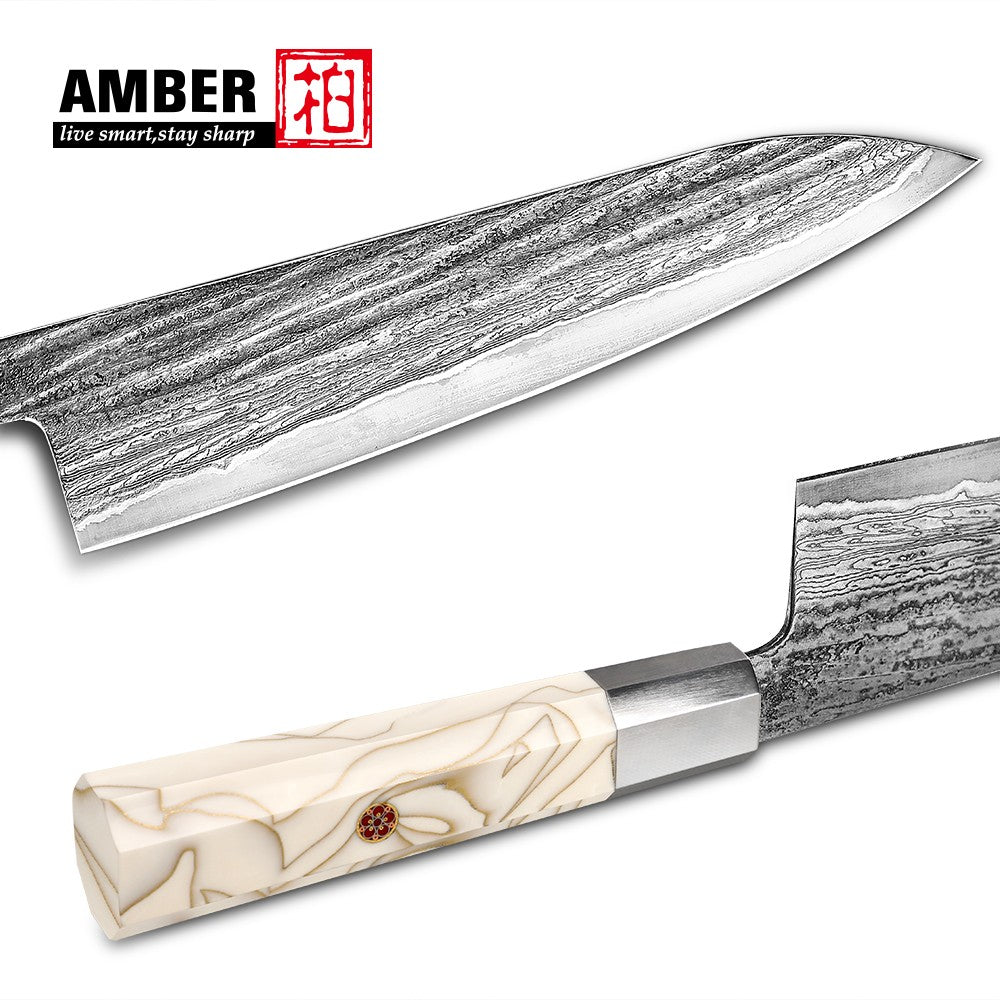 Cutting Tool Chef Santoku Utility Knife white mesh resin HD 67-Layer Damascus Steel Japanese Kiritsuke knife set for kitchen ues