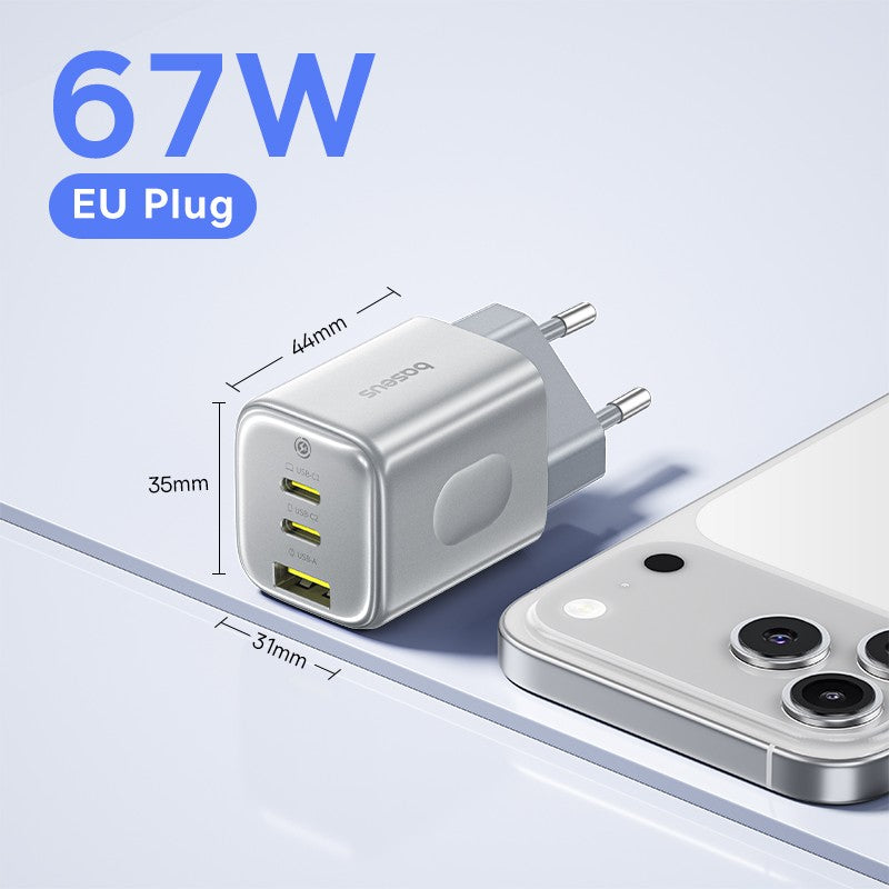 Baseus Picogo 67W GaN Charger PD Charger Type C USB Charger Fast Charging Phone Charger For iPhone 17 16 Travel Charger Portable