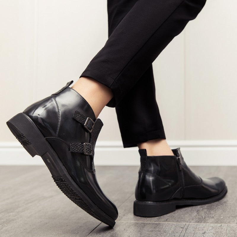 2025 Men's Fashion Chelsea Boots Comfortable Leather Upper Dry Inner Non-Slip Rubber Sole Casual Resistant Ankle Dress Boots