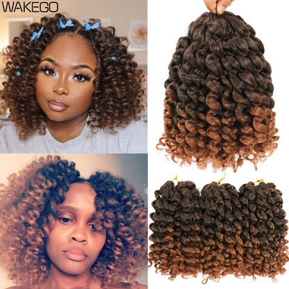 1-4 Pacotes 2X Ringlet Wand Curl Jamaican Bounce 8 polegadas Sintético Wand Curl Twist Braids Hair Crochet Cabelo Cacheado Extensões 20 Raízes