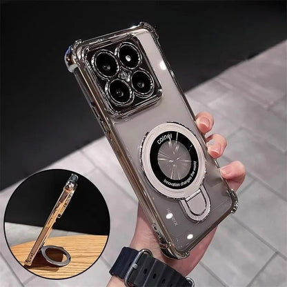 Shockproof Magnetic Magsafe Bracket Phone Case For Motorola Moto Edge 60 50 Fusion Pro Neo G84 G54 G34 G24 G14 G04 Stand Cover