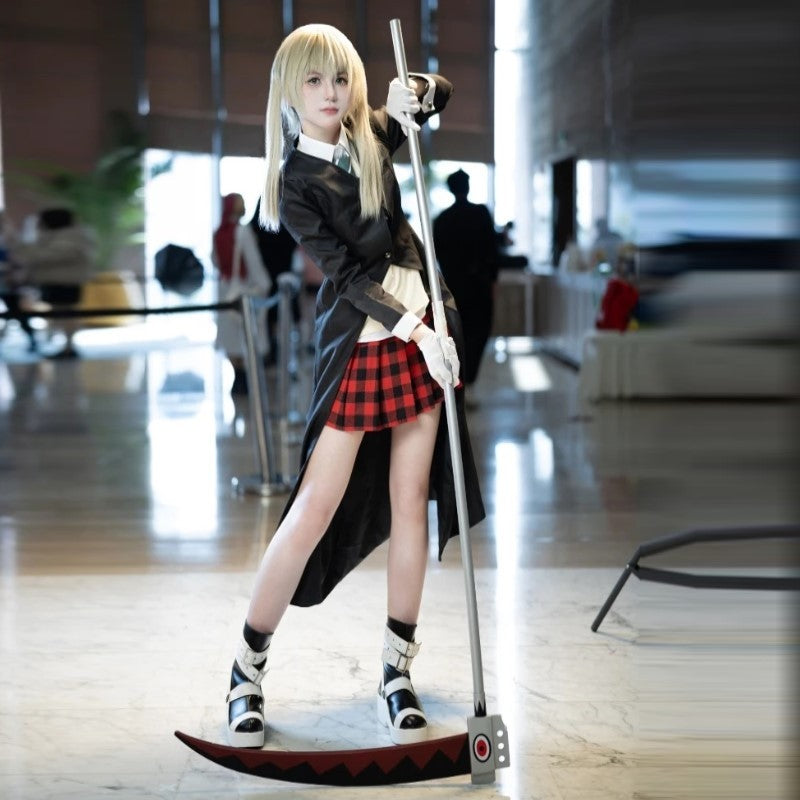 Maka Albarn Cosplay Anime Soul Eater Costume Adult Women Skirt Gloves Uniform Suit Halloween Party Role Play Outfit Maka Cos wig