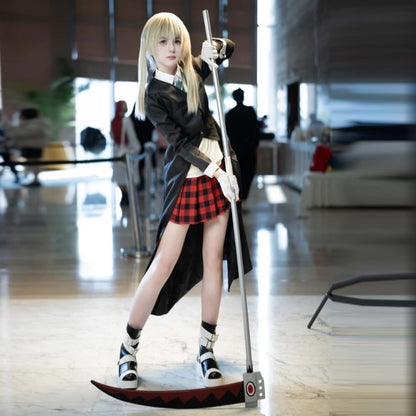 Maka Albarn Cosplay Anime Soul Eater Costume Adult Women Skirt Gloves Uniform Suit Halloween Party Role Play Outfit Maka Cos wig