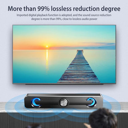 Salange PC Sound Bar Bluetooth USB Wired Speakers Bar Stereo Speaker for Projector PC Laptop Phone Computer 3.5mm Aux Speaker