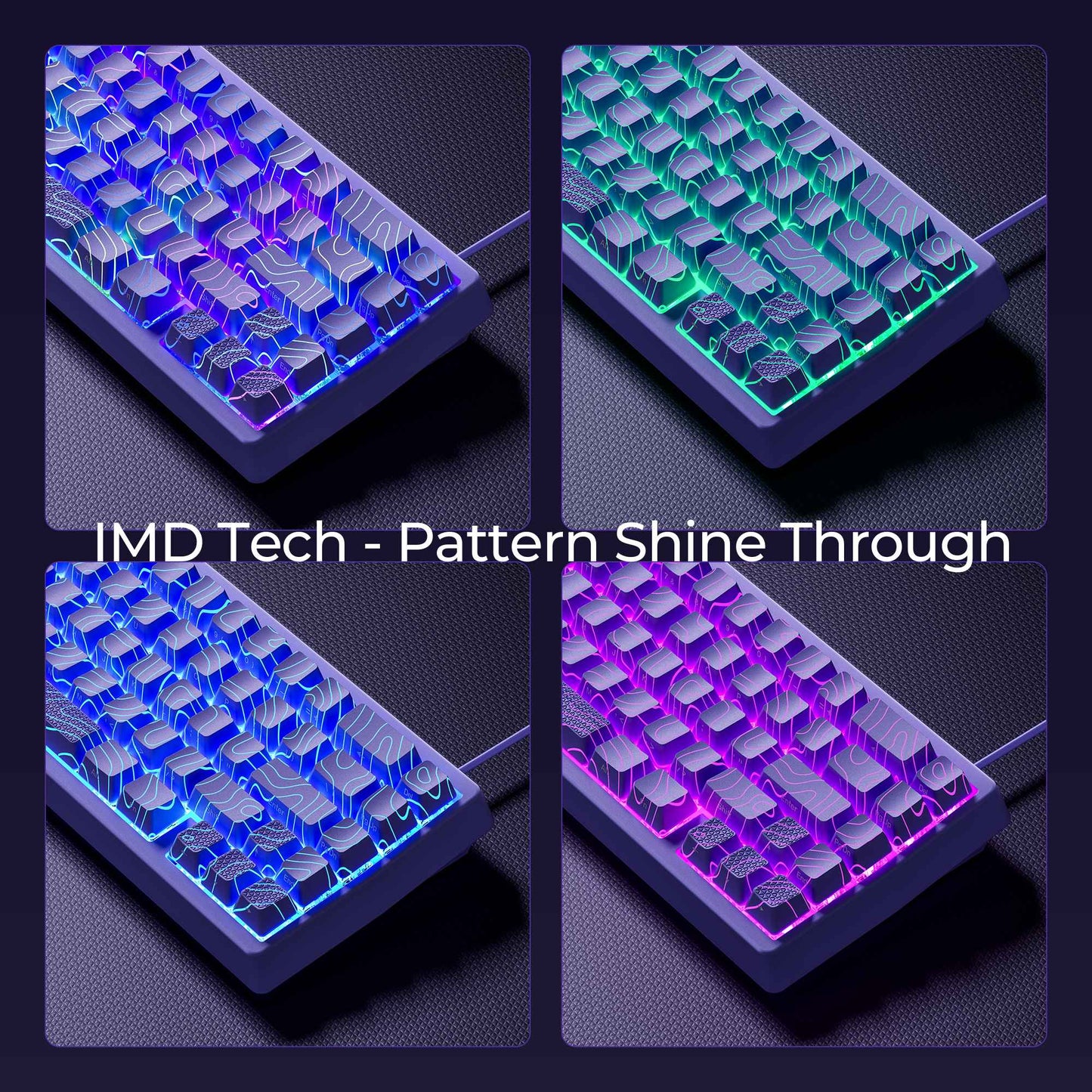 Teclado Mecânico XVX M67 JadeStone com Teclas IMD-Tech Hot Swappable Design Gasket Teclado com Retroiluminação RGB Personalizada Tri-Modo