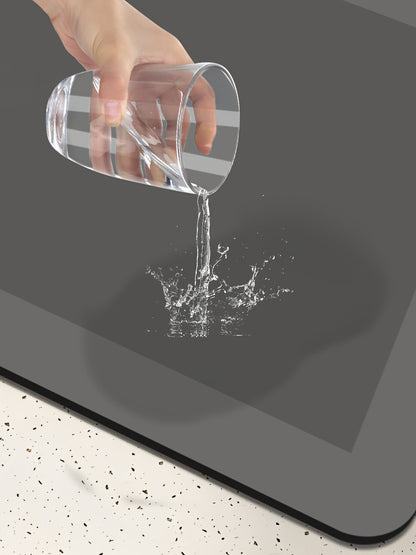Tapete de banheiro altamente absorvente e antiderrapante - terra diatomácea de secagem rápida, tapete de chão macio e durável para chuveiro