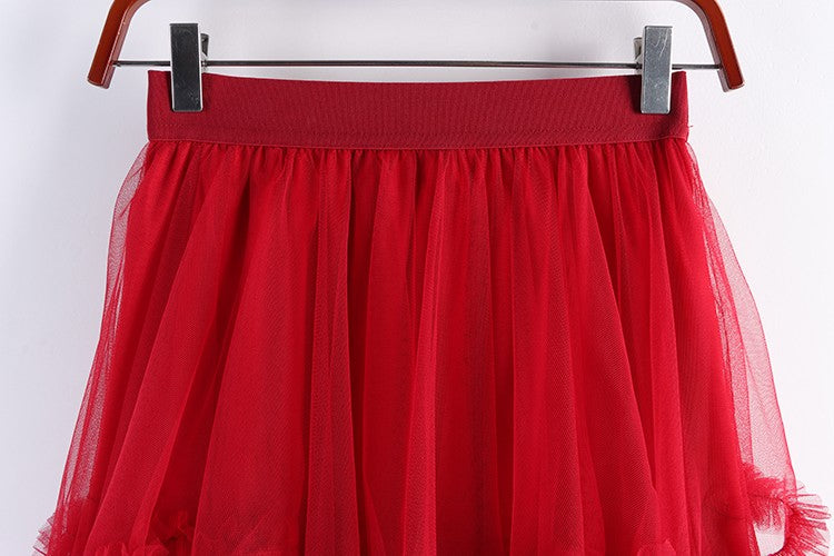 TIGENA Tutu Tulle Long Skirt for Women 2023 New Summer Korean Aesthetic Cute Irregular Mesh High Waist Maxi Skirt Female Purple