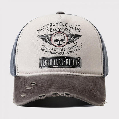 Boné de beisebol estampado de caveira de moda, bonés snapback de algodão lavado com ossos, viseiras de sol ajustáveis ​​da moda para homens e mulheres