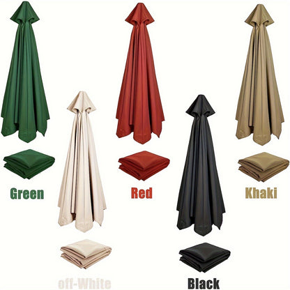 Green Replacement Umbrella Canopy 27m 8 Ribs Waterproof Garden Backyard Pool Cantilever Sunshade 9FT 10FT 6 Ribs 8 Ribs Cover