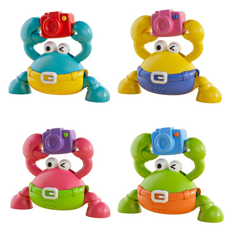 Children's Fun Crab Toys with Camera Toys Simulation Crab Crawling Baby Crawling Chain Toys Toddler Interactive Montessori Toys