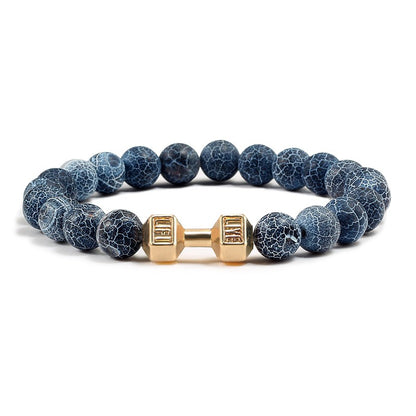Pulseira Feminina/Masculina Ajustável Desgastada Preta, com Contas, Haltere, Joias de Yoga, Braceletes Originais