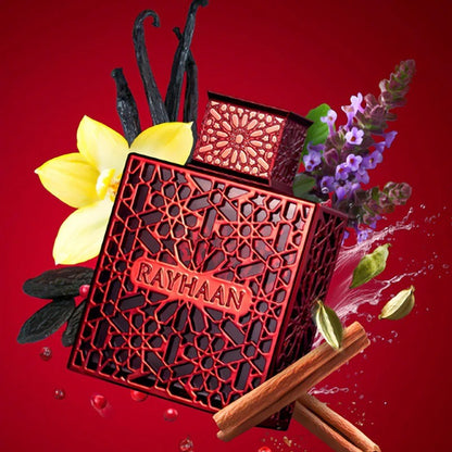 RAYHAAN Crimson Eau de Parfum Homme Spray 100ml Original Árabe Perfumes Nobre Duradouro Amadeirado Picante Feromônio Perfume Colônia Maquiagem