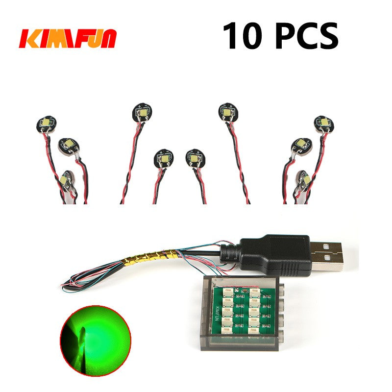 10PCS 0.8mm Pino RGB LED Blocos de Montar USB Lâmpada DIY Luz de Rua Cidade Decoração Elétrica 1X1 Tijolo Compatível com Todas as Marcas