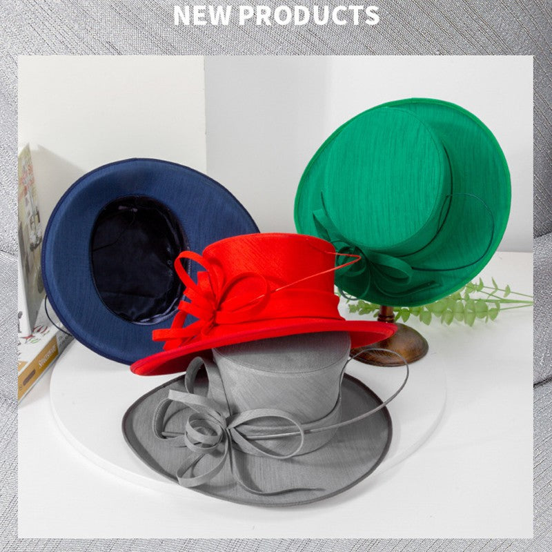 Moda Luxo Moda Pena Chapéu Chá Igreja Elegante Fotografia Cartola Feminina Banquete Fascinator Chapéus Formais de Casamento
