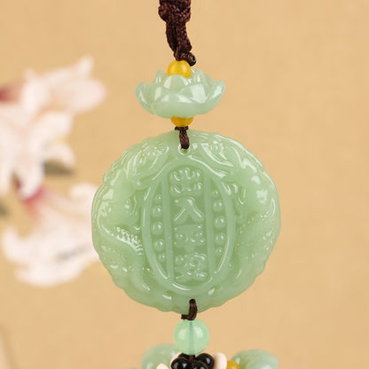 Imitation Green Jade Car Pendants Buddha Statue Brave Troop Hanging Ornament Talisman Auto Interior Decor Gifts