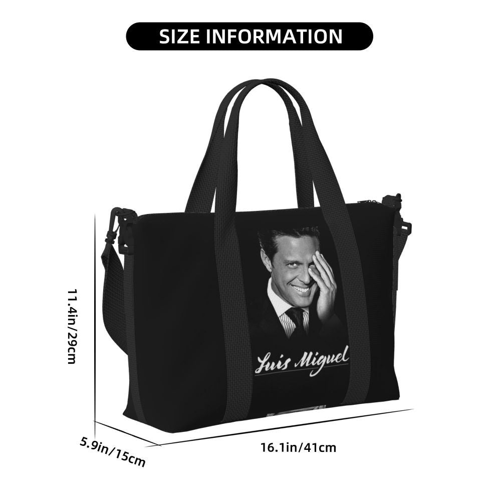 El Sol De Mexico Luis Miguel Beach Travel Bag Large Capacity Tote Bags for Gym Sport Women Shopping Duffle Shoulder Bag