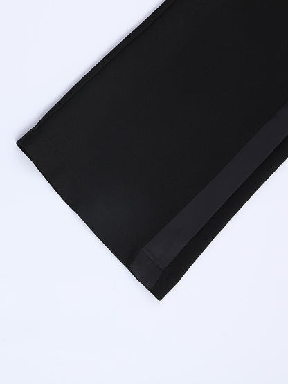 [Vibe] Black Irregular Pants High Waist Leather Long Wide Leg New Loose Fit Trousers Women Fashion Spring Autumn 2025