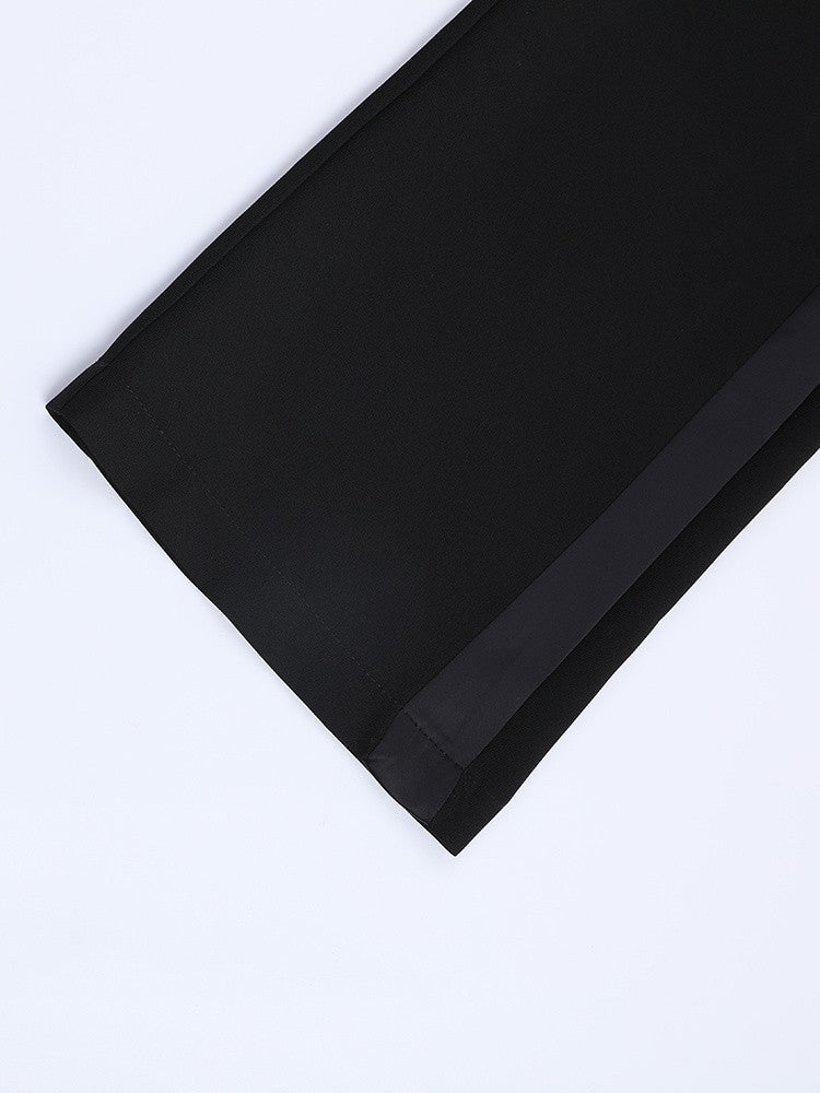 [Vibe] Black Irregular Pants High Waist Leather Long Wide Leg New Loose Fit Trousers Women Fashion Spring Autumn 2025