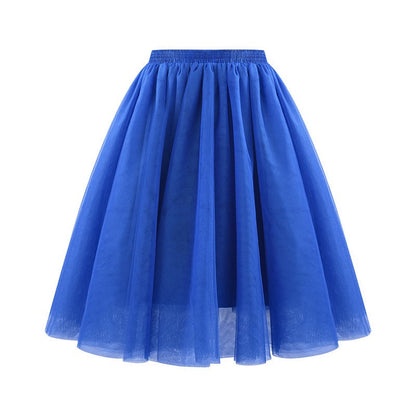 New Women's Tulle Skirt 50s Rockabilly Petticoat Tutu Underskirt Retro Ballet Dance Skirt 3-Layer Tulle Ballet Carnival Costume