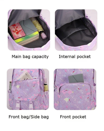 3pçs Mochilas K-pop Demon Hunters Desenho Animado Anime Escolar com Lancheira Mochilas Infantis Impermeáveis Presentes para Aluno