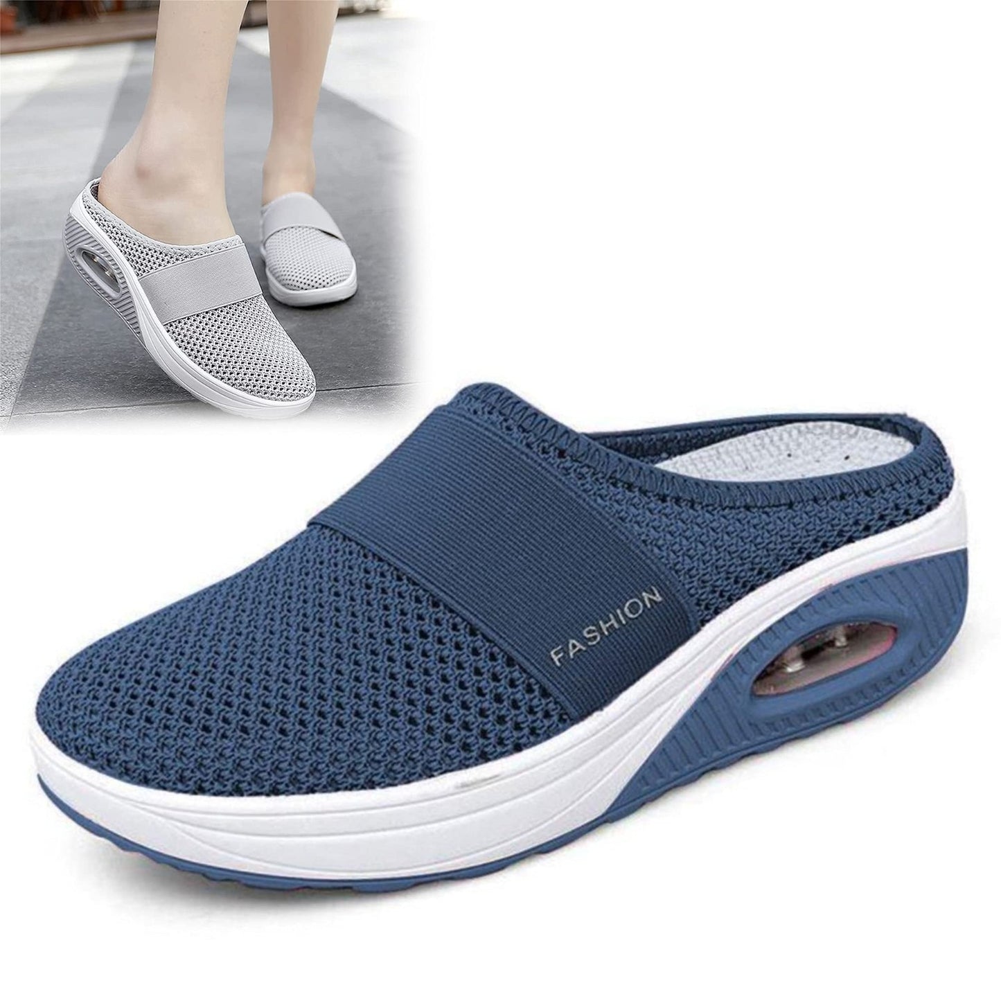 Slip-On Women'S Walking Sandals,Breathable Mesh Casual Shoes Breathable With Arch Support Knit Shoes Thickened Soft Sole