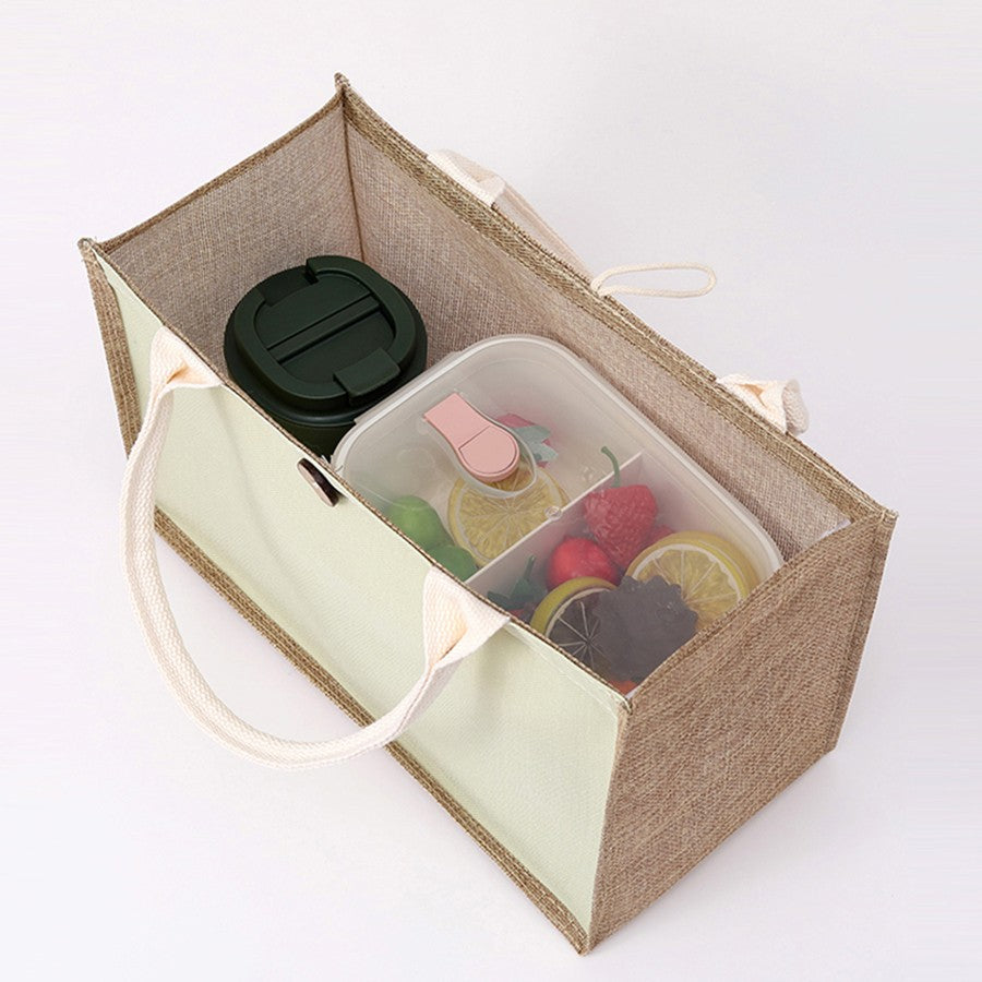 Blank Canvas Tote Bag – Faux Burlap Texture, Large DIY Painting Bag for Acrylics, Hand Carry Shopping Purse