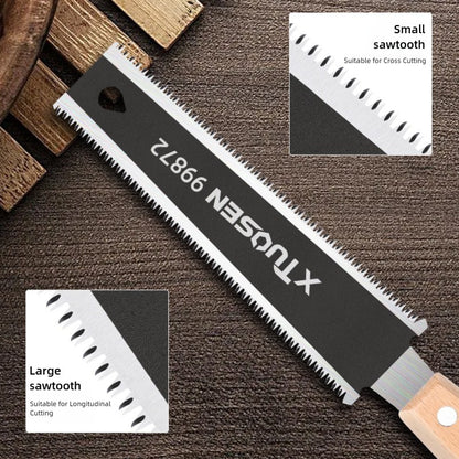 Serra Manual de 6 Polegadas, Dupla Face, Lâmina Flexível para Corte Nivelado, Ferramentas Domésticas para Trabalhar Madeira, Serras Planas de Precisão com Dentes Finos