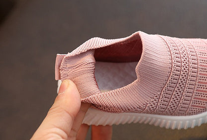 Size 20-31 Children Shoes Spring Autumn Kids Sneakers Soft Breathable Mesh Boys Slip-on Shoes Patchwork Color Girls Shoes