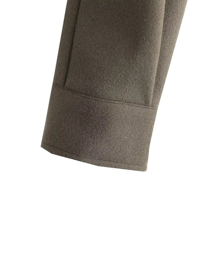 HH Jackets For Womens Autumn Fashion Solid Front Pockets Button Long Sleeve Jacket Elegant Woman Casual Outerwear Coat