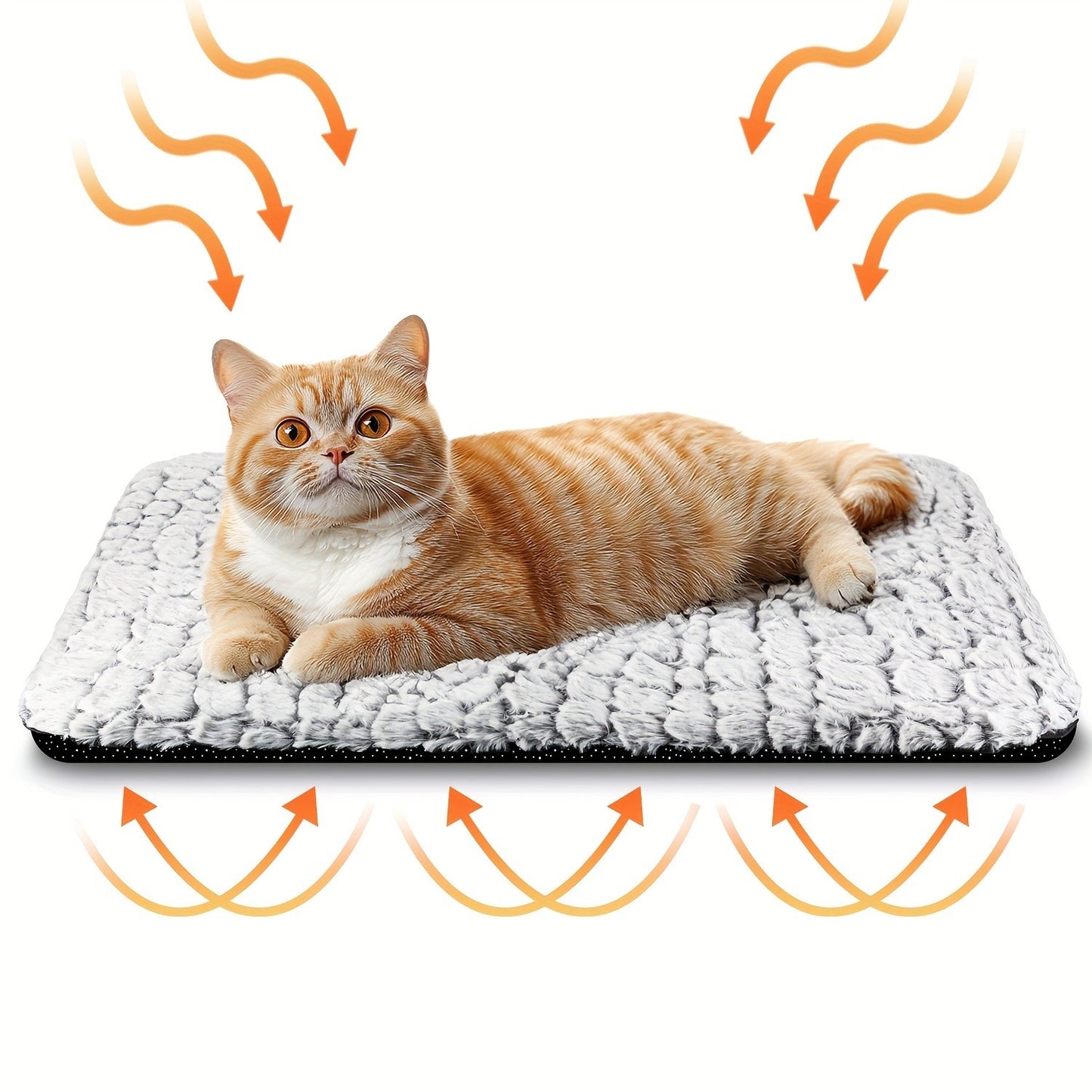 Cama Autorregulável para Gatos, Almofada Aquecedora Macia para Gatos e Cães Interna e Externa, Tapete Térmico Lavável Antiderrapante para Gatos