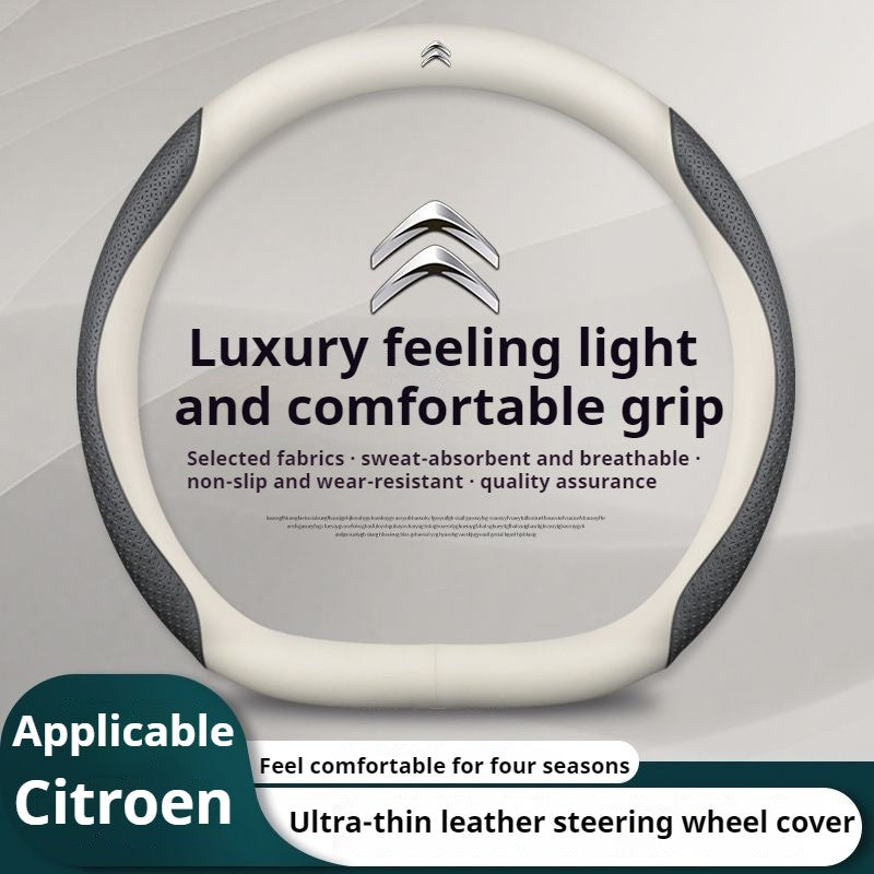 Capa de Volante de Couro para Carro Citroen C1 C2 C3 C4 C5 C6 C4L VTS Berlingo Picasso Aircross Sega Ely See C3-XR Acessórios