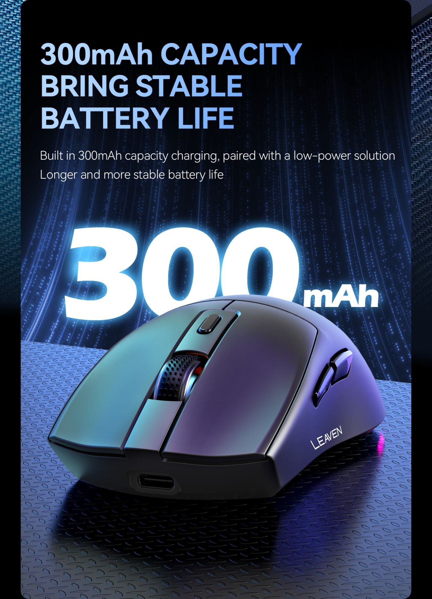 LEAVEN X3 2.4G Bluetooth Modo Duplo Receptor Mouse Óptico Sem Fio Mouse Gamer 1600DPI Mouse Compatível com Bluetooth para MacBook L