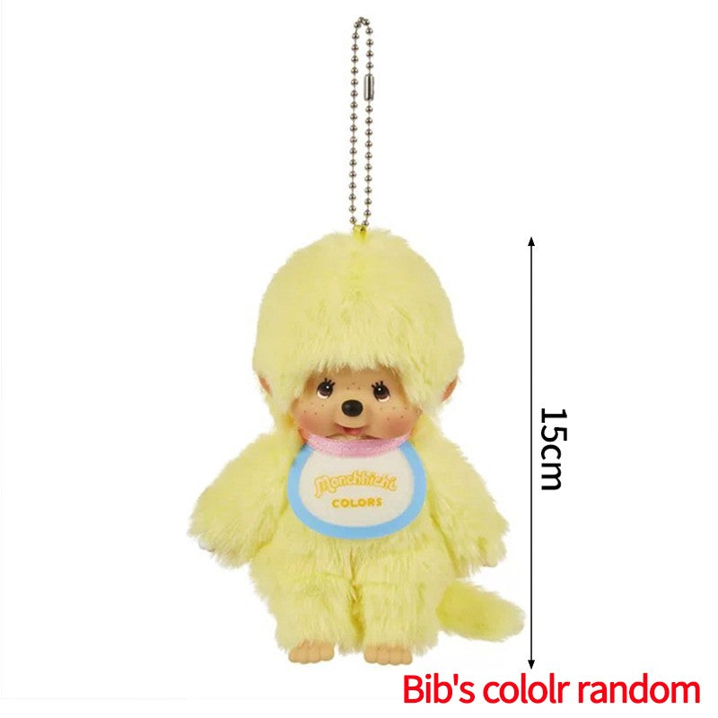 Kawaii Monchichi Doll Figure Keychain Furry Chimutan Monchhichi Figurines Hanger Pendant Bags Charm Accessories Small Gift