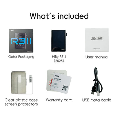 HiBy R3 II 2025 / R3 Gen 2 Music Player Bluetooth 5.1 WiFi MQA16X DSD256 Web Radio USB Audio Dongle DAC X1600E ES9219C 3.2‘’