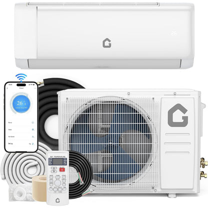 18.5 SEER2 Mini Split AC 230V 12000 BTU Mini Split Heating and Coolings up to 750 Inverter Mini Split System Wifi Remote Control