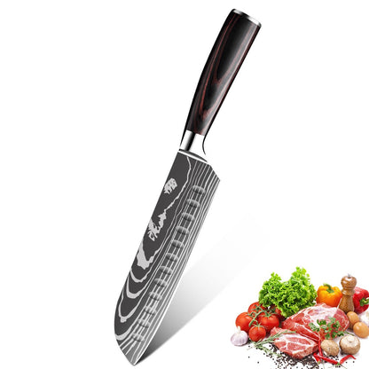 ZENG 3pcs Hot Sale Kitchen knife Stainless Steel 8inch Chef Knife,Santoku Knife, 6inch Utility Knife Kitchen Convenience Set