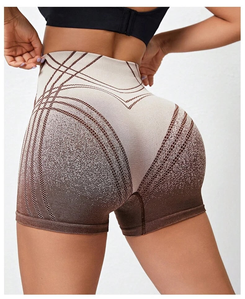 High Waist Seamless Gym Shorts for Women Mesh Breathable Compression Tummy Control Workout Athletic Exercise Seamless Shorts