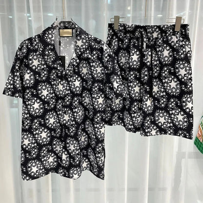 Vintage Men Shirts Sets Summer 3D Print Beach Short Sleeve Shirt Shorts Casual Trip Mens Hawaiian 2 Piece Suit S-2XL Man Blouse