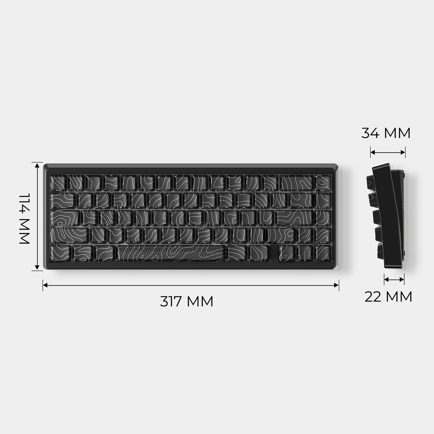 Teclado Mecânico XVX M67 JadeStone com Teclas IMD-Tech Hot Swappable Design Gasket Teclado com Retroiluminação RGB Personalizada Tri-Modo