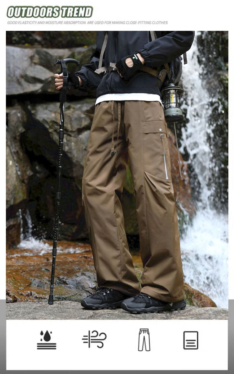 Calças de inverno masculinas para caminhada, impermeáveis, à prova de vento, calças de montanhismo, para manter aquecido, acampamento, trekking, esqui, calças com bolso com zíper