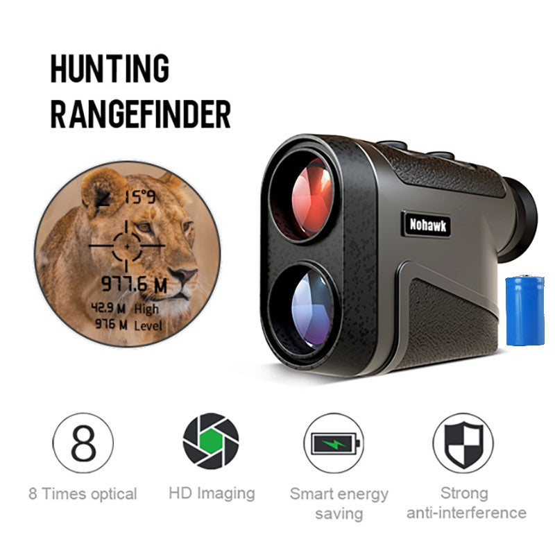 Telêmetro a laser multifuncional Nohawk para golfe com telemetria de inclinação e trava de bandeira para caça, construção, monocular