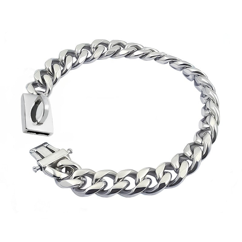 Gold Dog Collar Stainless Steel Metal Pet Choker Silver 19mm Wide Lead for Medium Large Dogs French bulldog Labrador Retriever