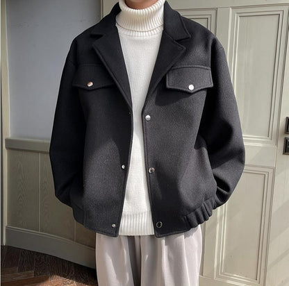 Men's Plus Size Winter Coat 3XL 5XL 300lbs Heavy Thick Wool Blend Trench Coat Vintage British Style Casual Pilot Jacket