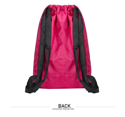 Mochila de Cordão Oxford para Exterior Unissex Bolsa Leve de Nylon Esportiva de Viagem de Grande Capacidade Versátil